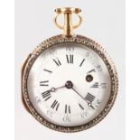 A GOOD GEORGE III 18CT GOLD AND DIAMOND FOB WATCH by THOMAS COLE, LONDON, No. 22358.