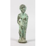 AN EARLY BRONZE STANDING FIGURE. 4.75ins high.