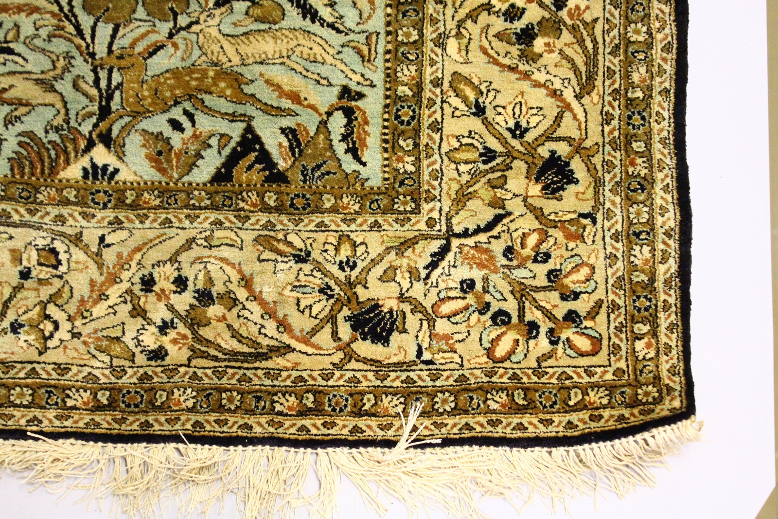 A PERSIAN SILK TREE OF LIFE RUG "EX LIBERTY". 7ft long x 4ft 8ins wide. - Image 7 of 7