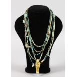 3x ANCIENT EGYPTIAN NECKLACES and sundry charms