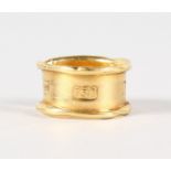 AN 18CT GOLD RING (CUT), 8gms.