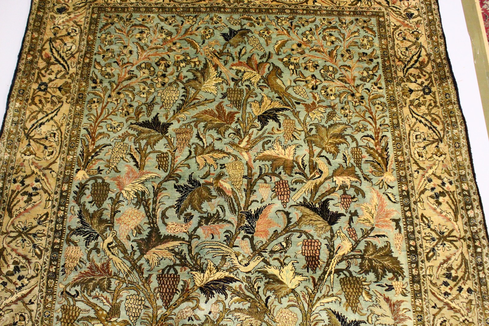 A PERSIAN SILK TREE OF LIFE RUG "EX LIBERTY". 7ft long x 4ft 8ins wide. - Image 4 of 7