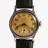 A GENTLEMAN'S LONGINES 1930'S WRISTWATCH with leather strap, No. 21703 96.