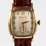 A GENTLEMAN'S BULOVA WRISTWATCH AND STRAP, No. 0764369.