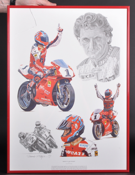 After Stuart McIntyre (1969- ) British. "Tribute to Carl Fogarty", Print, 23" x 16.5". - Image 2 of 3