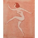 Alberto Martini (1876-1954) Italian. "Tangerine", a Dancing Naked Lady, Aquatint and Etching,