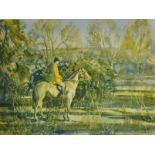 Alfred James Munnings (1878-1959) British. "The Whip", Coloured Lithograph, Signed in Pencil, 15"