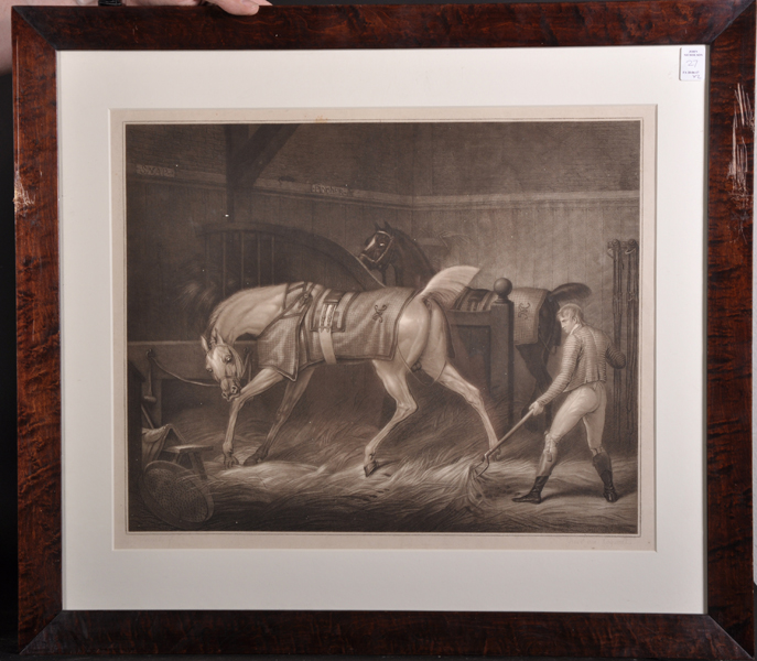 Pierre-Charles Coqueret (1761-1832) French. 'Intrieur d'Ecurie', after Carle Vernet, Mezzotint - Image 4 of 5