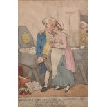 After Thomas Rowlandson (1756-1827) British. "Sorrow Dry, or a Cure for the Heart Ache", Print,