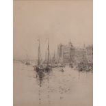 Rowland Langmaid (1897-1956) British. "London", Etching, Signed in Pencil, with 'Academy Proof'