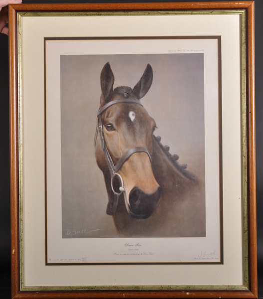 Des Snee (20th Century) Irish. "Dawn Run", Head of a Horse, Lithograph, Signed and numbered 405/ - Image 2 of 4