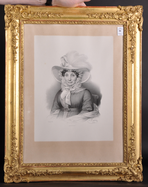 After L... Lair (19th Century) French. Portrait of a Lady Circa 1826, Engraved by D... Maurin - Image 2 of 6