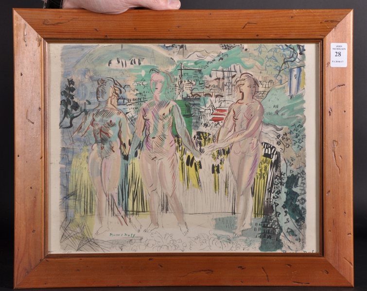 Raoul Dufy (1877-1953) French. 'The Three Graces', Coloured Lithograph, Signed, Stamped and numbered - Image 2 of 3