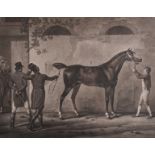 Pierre-Charles Coqueret (1761-1832) French. 'Intrieur d'Ecurie', after Carle Vernet, Mezzotint