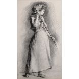 A... McClean (19th - 20th Century) British. A Cleaning Maid, Chalk, Signed and Dated '1/94', 19.5" x