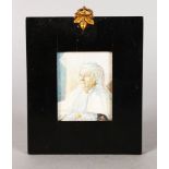 ATTRIBUTED TO J. A. GILLBERG (1796-1845) SWEDISH A SMALL PORTRAIT MINIATURE OF AN OLD LADY. 6cms x
