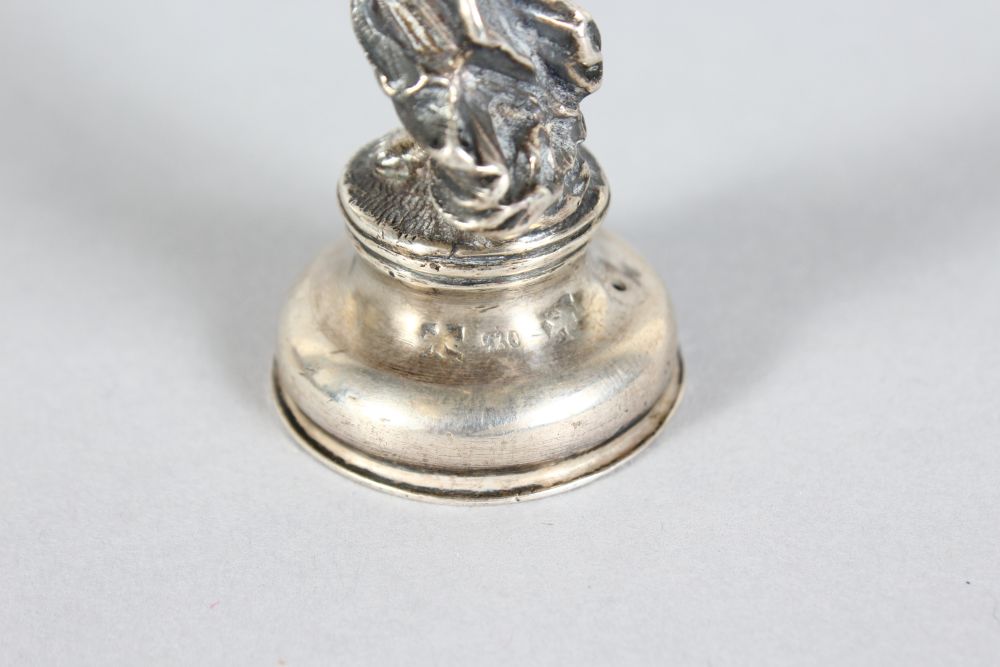 A FRENCH SILVER DESK SEAL, classical female with cupid. Stamped .930. 4ins high. - Image 3 of 3