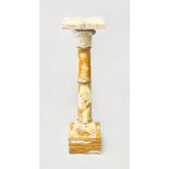 A GOOD FRENCH MARBLE COLUMN with square top, turned column and square base. 3ft 5ins high.