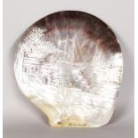 A CARVED MOTHER-OF-PEARL SHELL "HELGOLAND".