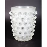 A LALIQUE VASE "MOSSI" 1933, NO. 457, in Lalique catalogue, etched R. LALIQUE, FRANCE. 8.5ins high.