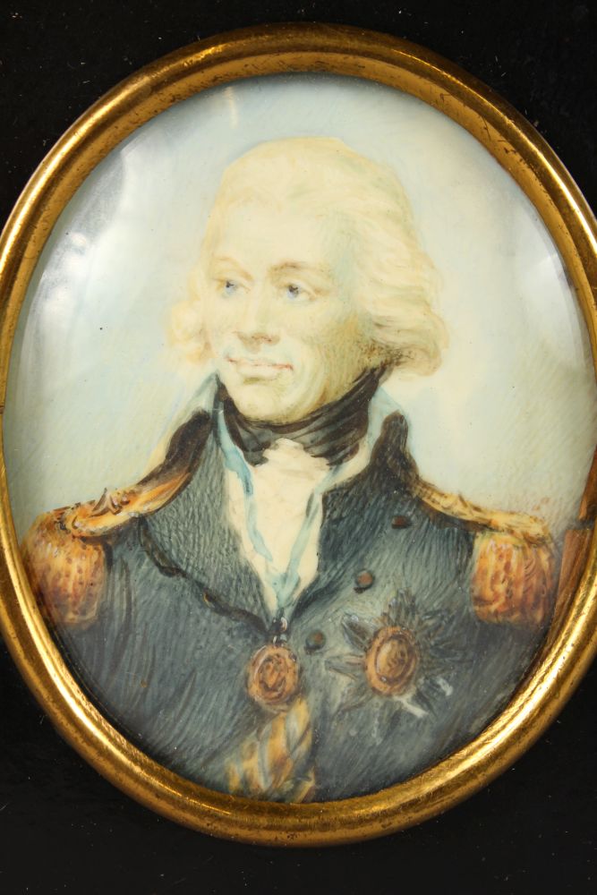 A 19TH CENTURY PORTRAIT MINIATURE depicting Vice Admiral Horatio Nelson, Viscount Nelson 1758- - Image 2 of 3