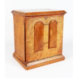 A VICTORIAN WALNUT DROP FRONT STATIONERY BOX with fitted interior. 13ins high.