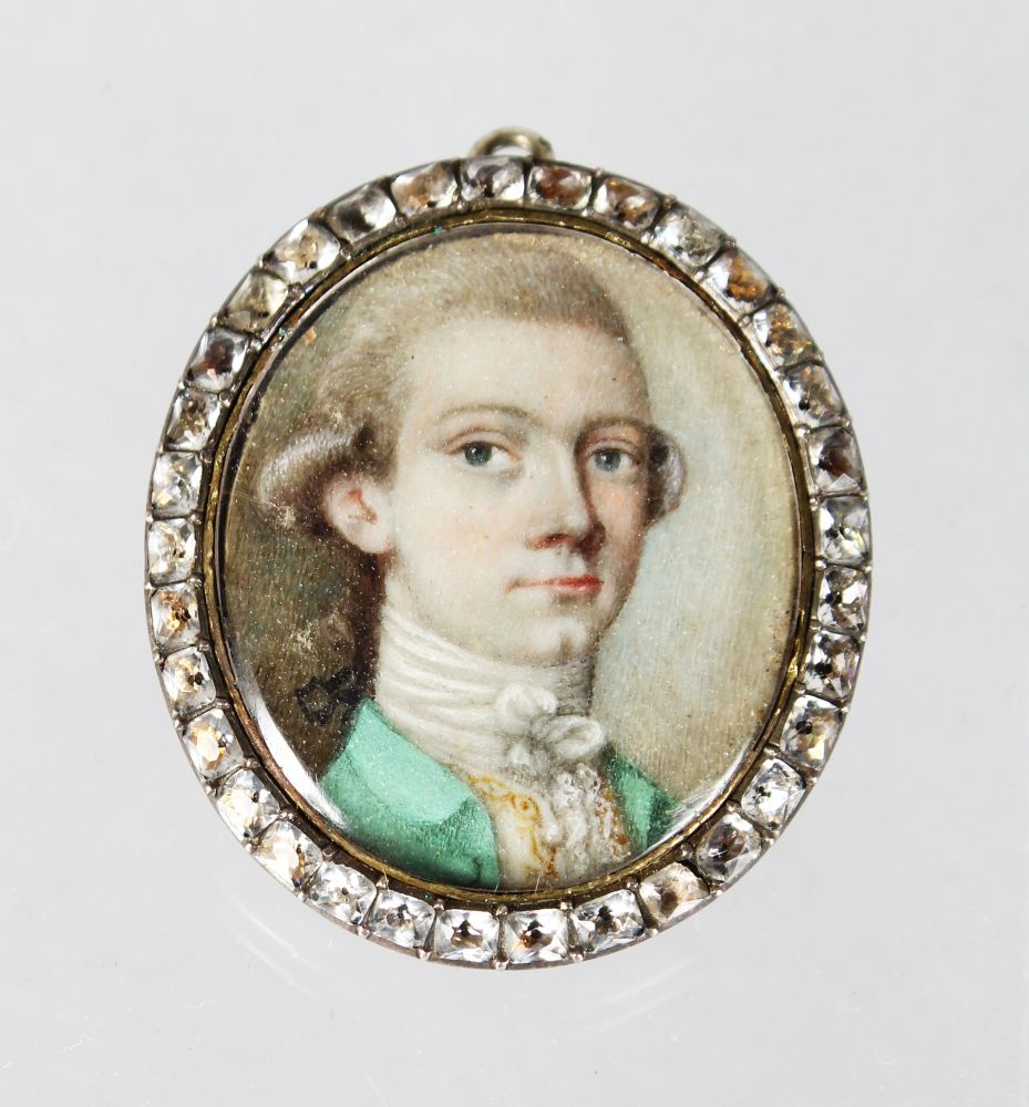 A good small 18th Century oval brooch miniature