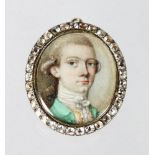 A good small 18th Century oval brooch miniature