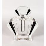 A SUPERB ART DECO DESIGN PLAIN PERFUME BOTTLE.