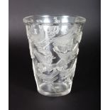 A LALIQUE VASE "GRIVES BIRDS" 1938 NO. 468, in Lalique catalogue, etched R. LALIQUE, FRANCE. 7ins