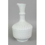 A GOOD QUALITY CHINESE WHITE GLAZED PORCELAIN EWER, with underglaze incised scrolling leaf