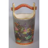 A FINE QUALITY MID 20TH CENTURY JAPANESE SATSUMA TEOKE WATER BUCKET BY SEISYO SUZUKI, the sides well