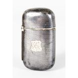 A RUSSIAN NIELLO MATCH HOLDER. 6cms long. Stamped 84. 1869.