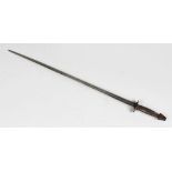 A LATE 17TH CENTURY AND LATER SWORD, the period tapering double edged blade with single fuller and