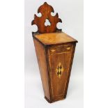 AN 18TH CENTURY MAHOGANY INLAID CANDLE BOX with lift up lid. 1ft 7ins long.