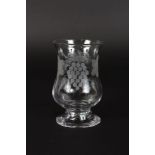 A GEORGIAN WATER GLASS engraved with fruiting vines. 4.5ins high.