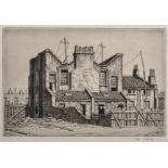 Ian Strang (1886-1952) British. 'Aerials in Poor Street', Etching (Edition of 6), Signed in