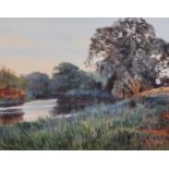 Richard M... Bolton (1950- ) British. "Evening Light, the Ouse", Watercolour, Signed, and