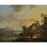 Circle of Johann Christian Vollerdt (1708-1769) German. A River Landscape, with Figures and a