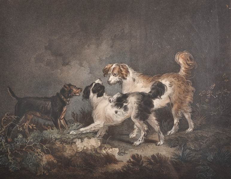 After George Morland (1763-1804) British. "Dogs", Engraving by G. Shepheard, overall 17" x 19.75".