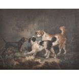 After George Morland (1763-1804) British. "Dogs", Engraving by G. Shepheard, overall 17" x 19.75".