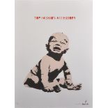 Bambi (c.1982- ) British. "Top Fashion Accessory", Study of a Crying Baby, Lithograph with
