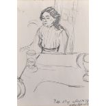 John Bratby (1926-1992) British. "Patti at Rye", Pencil, Signed, Inscribed and Dated '14 Nov