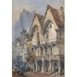 Thomas Robert Colman Dibdin (1810-1893) British. "Hotel Des Trois Piliers", Watercolour, Signed