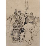 Rosenthal (19th - 20th Century) Continental. A Jewish Band, with Dancers, Ink, Signed in Pencil,