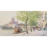 Elizabeth Whitehead (act.c.1877-1930) British. "Dordrecht", Watercolour, Signed and Inscribed, 9.