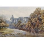 Alfred Robert Quinton (1853-1934) British. 'Bolton Abbey', a River Landscape, Watercolour, Signed,