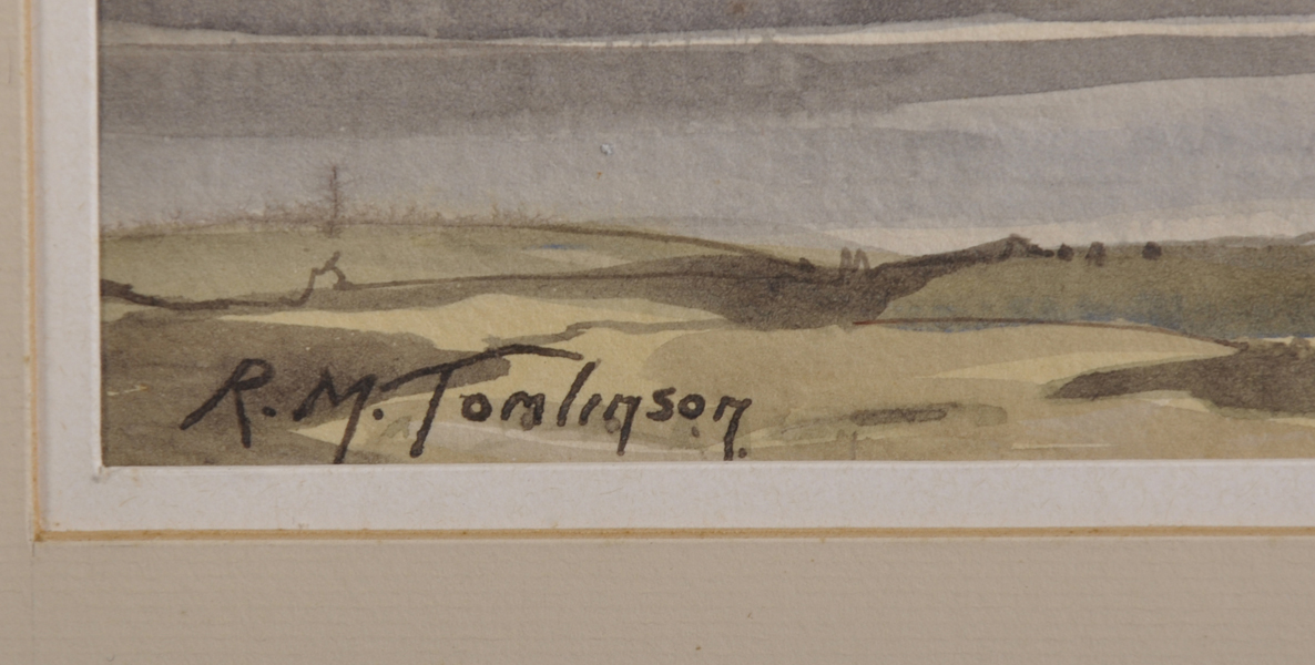 Rene Martin Tomlinson (20th Century) British. A Mountainous River Landscape, Watercolour, Signed, 7" - Image 3 of 4