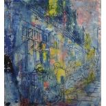 Brenda Brin Booker (1932-2001) British. "Blue Caf", Oil Monoprint, Inscribed on a label on the