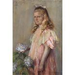 Frieda Menshausen-Labriola (1861-1939) German. Portrait of an Elegant Young Girl, Pastel, Signed and